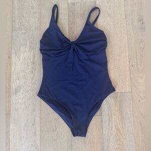 Melissa Odabash Lisbon Knotted One-Piece Swimsiut Blue Size 10